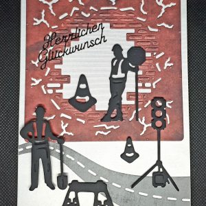 Mauerbruch-Glückwunschkarte im Perlmutt-Look