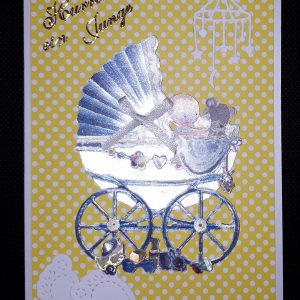 Babyjunge-Perlmutt-3D-Karte