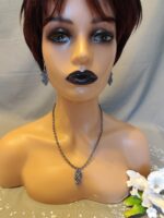 Grau-Silber Perlen-Schmuckset: Ohrringe, Armband & Kette – Bild 2