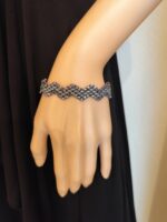 Grau-Silber Perlen-Schmuckset: Ohrringe, Armband & Kette – Bild 5