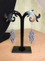 Grau-Silber Perlen-Schmuckset: Ohrringe, Armband & Kette – Bild 3