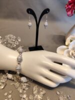 Hellblau-Weißes Papierperlen-Schmuck-Set – Bild 4