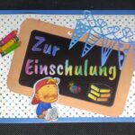 Schultafel-Perlmutt-Einschulungskarte