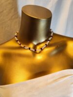 Farfalle-Perlenkette Weiß & Rot